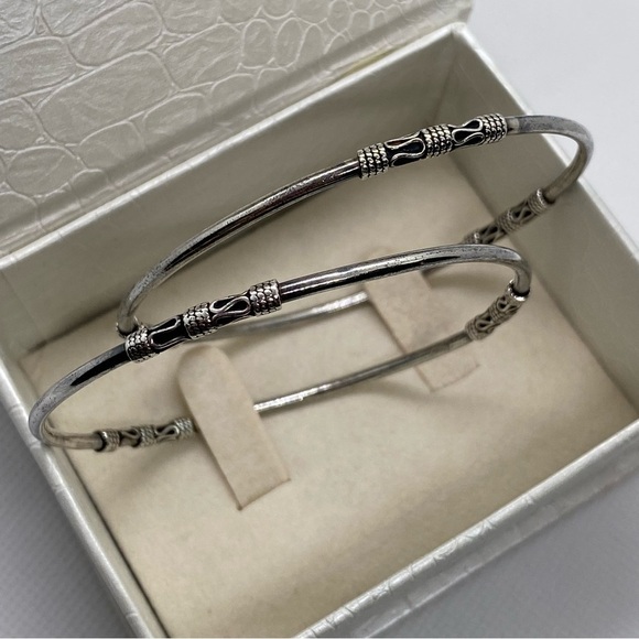 Vintage Ba Suarti Bali 925Sterling Silver Bangle Bracelet - Picture 1 of 7